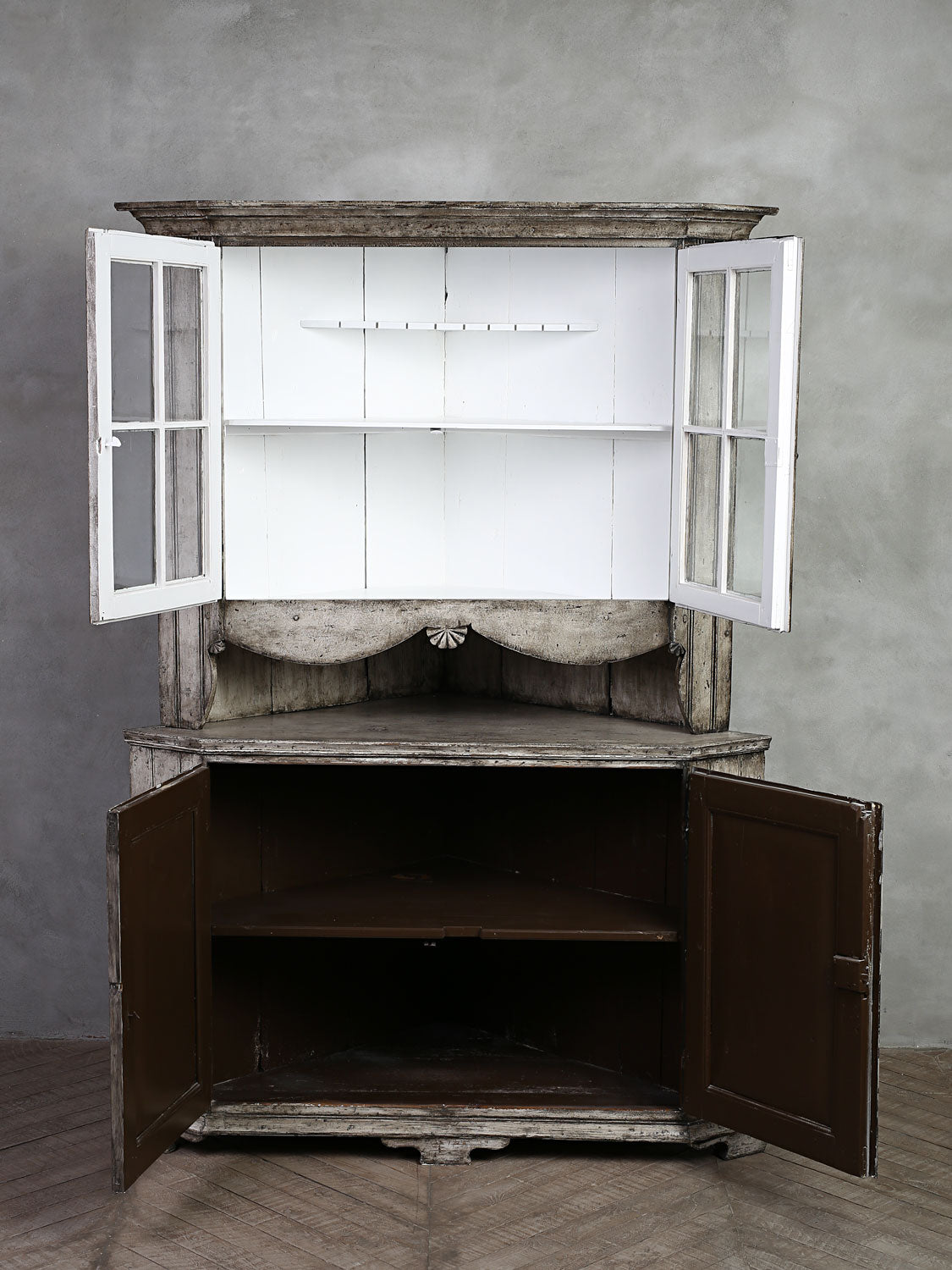 Old Swedish corner cabinet