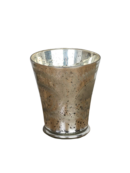 Antique silver vase with deco