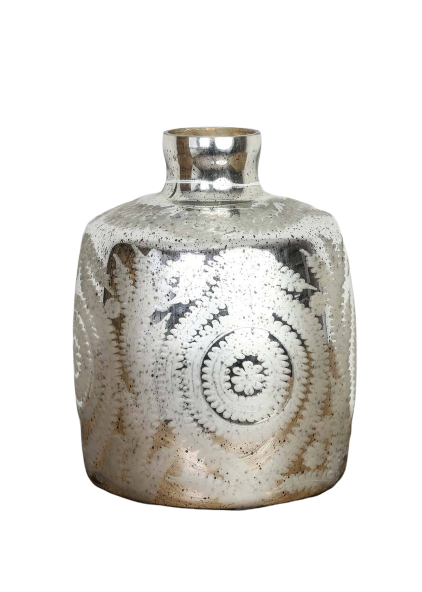 Silver vase h.37cm