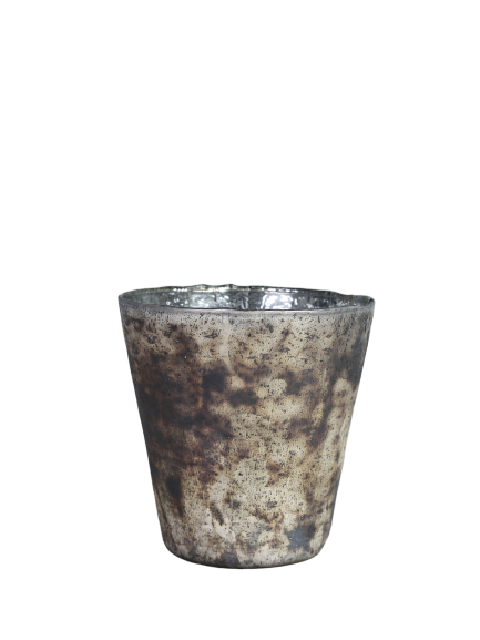 glass pot generous silver 15 * 15 cm