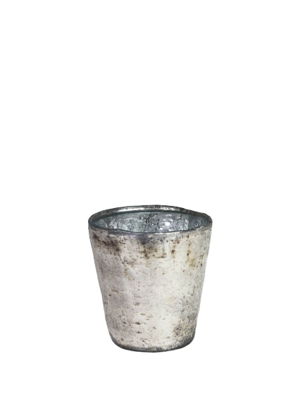 glass pot generous silver 10 * 10 cm
