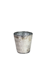 glass pot generous silver 10 * 10 cm
