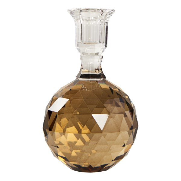 Crystal stand w/ engravings, brown, 16.5)(010 c