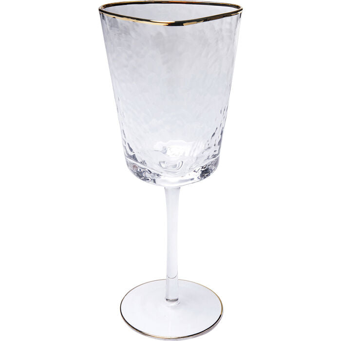 Rødvinsglas med guld kant – Hommage
