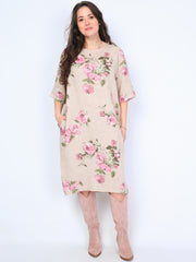 Krone 1 linen dress with flower print
