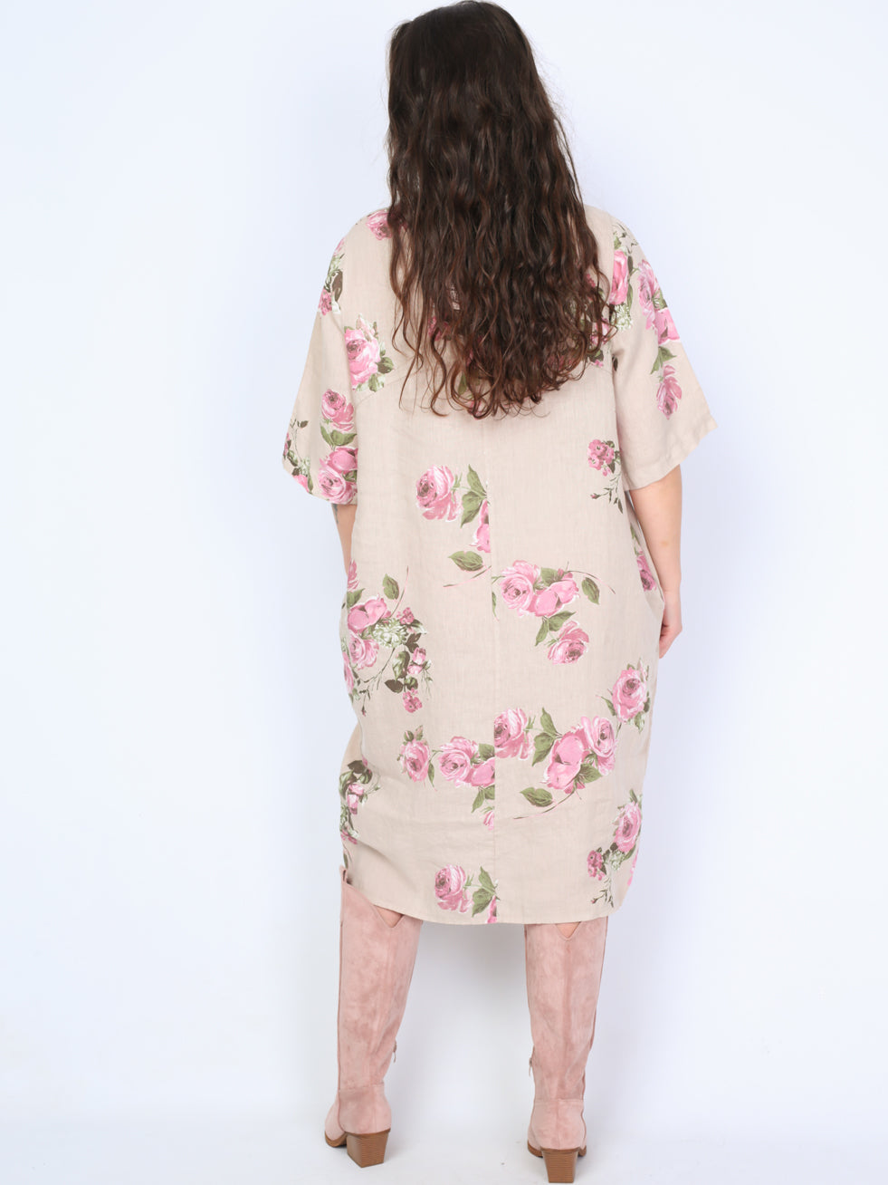 Krone 1 linen dress with flower print