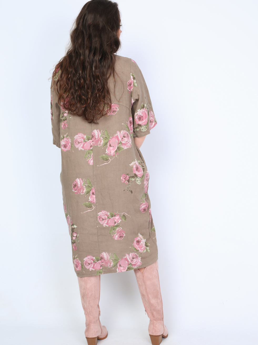 Krone 1 linen dress with flower print