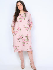 Krone 1 linen dress with flower print