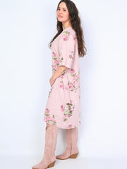 Krone 1 linen dress with flower print