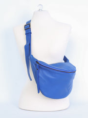 Large leather belt bag with adjustable strap