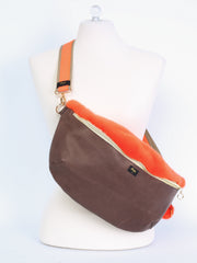 Sprinkle belt bag in leather and with mink