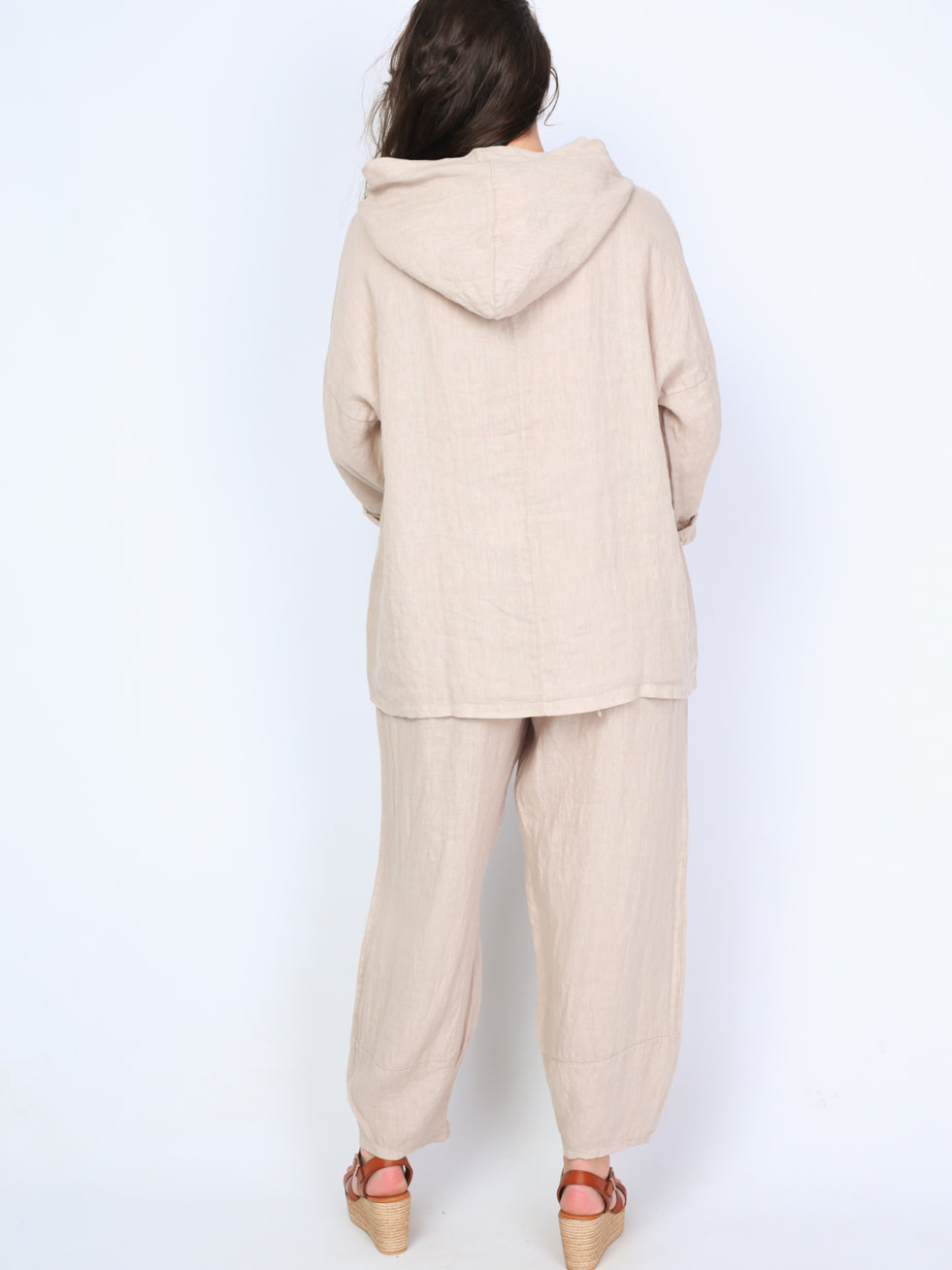 Krone 1 linen blouse with hood