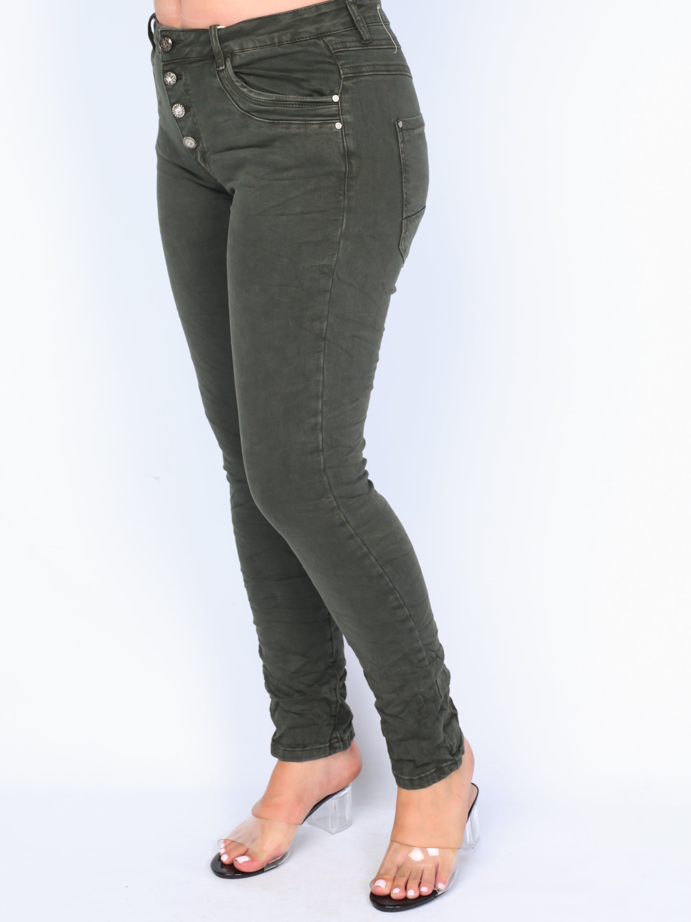 Karostar trousers with bling buttons