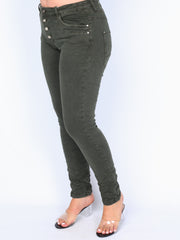 Karostar trousers with bling buttons