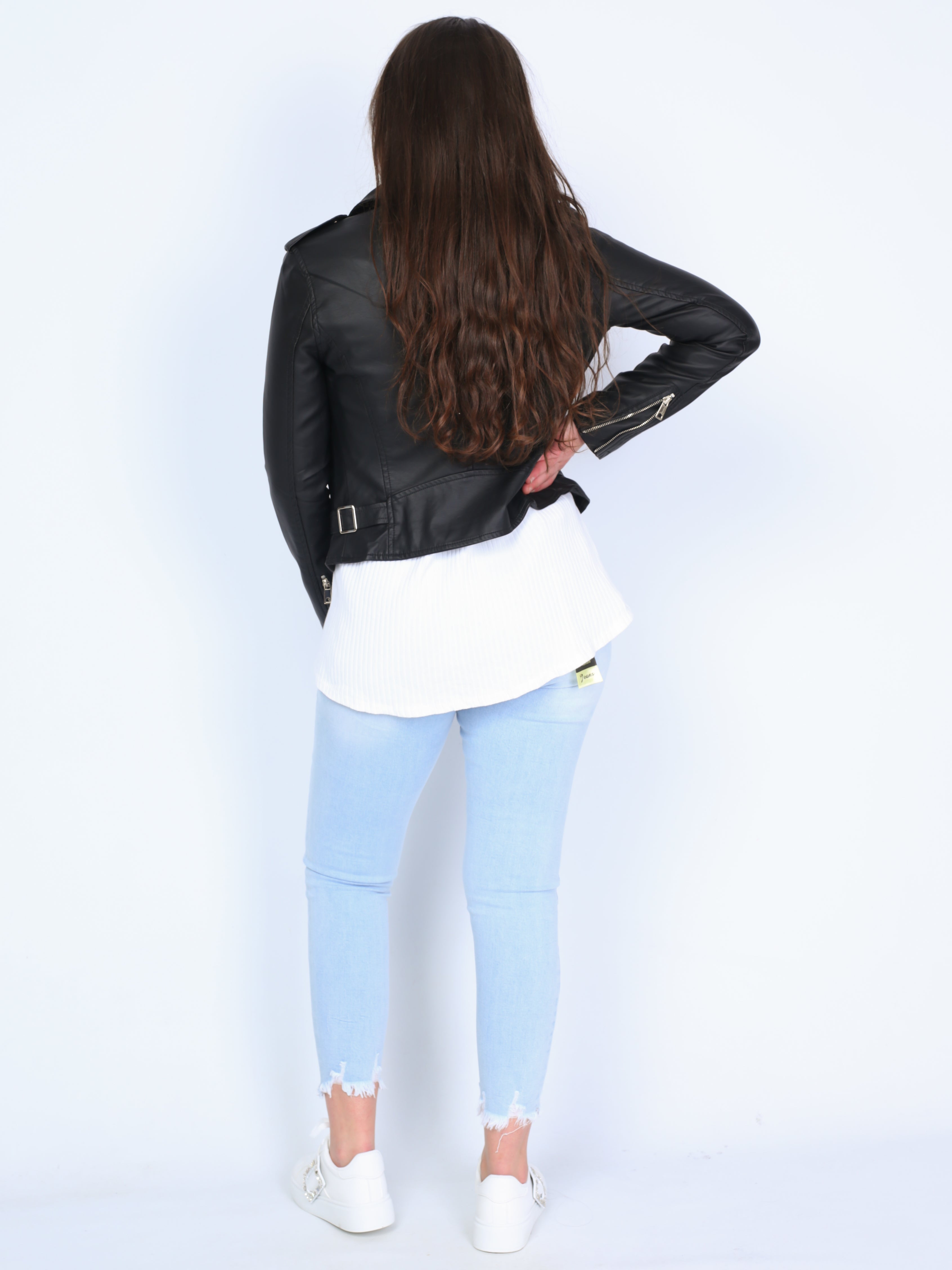 Imitation leather jacket