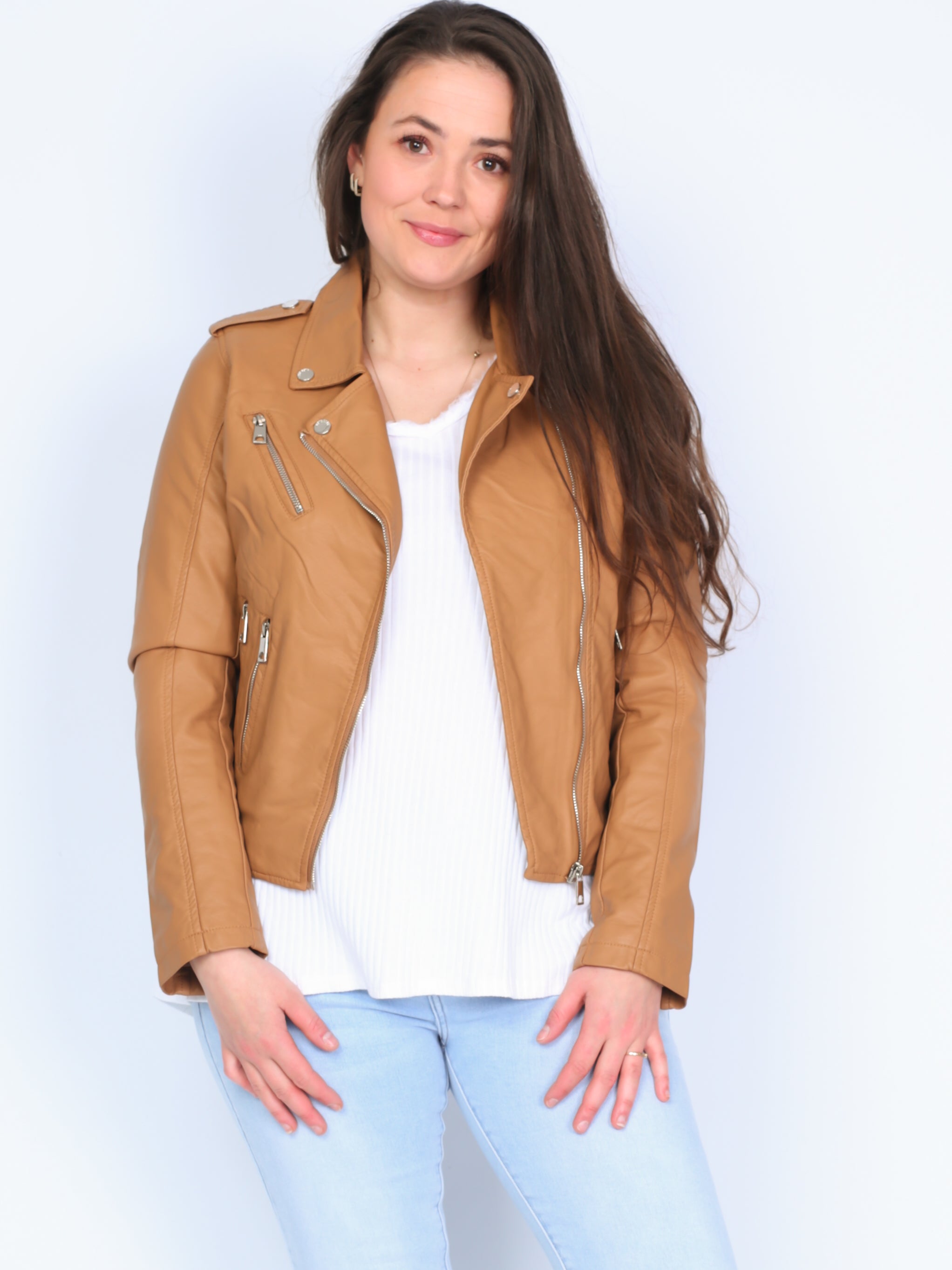 Imitation leather jacket