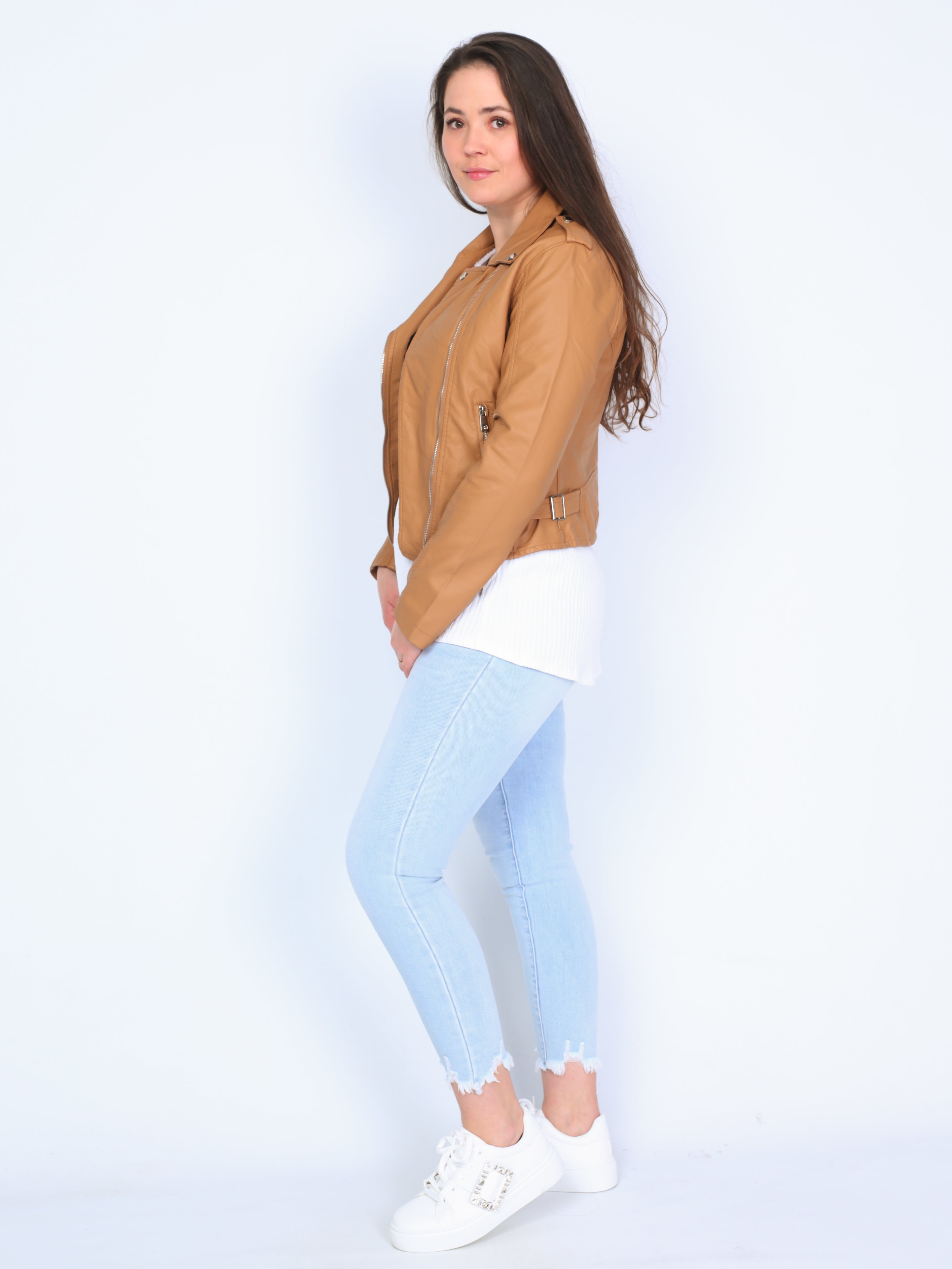 Imitation leather jacket
