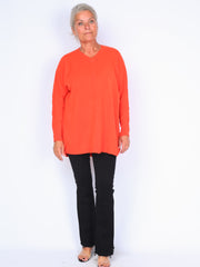 Knitted v-neck blouse Plus Size