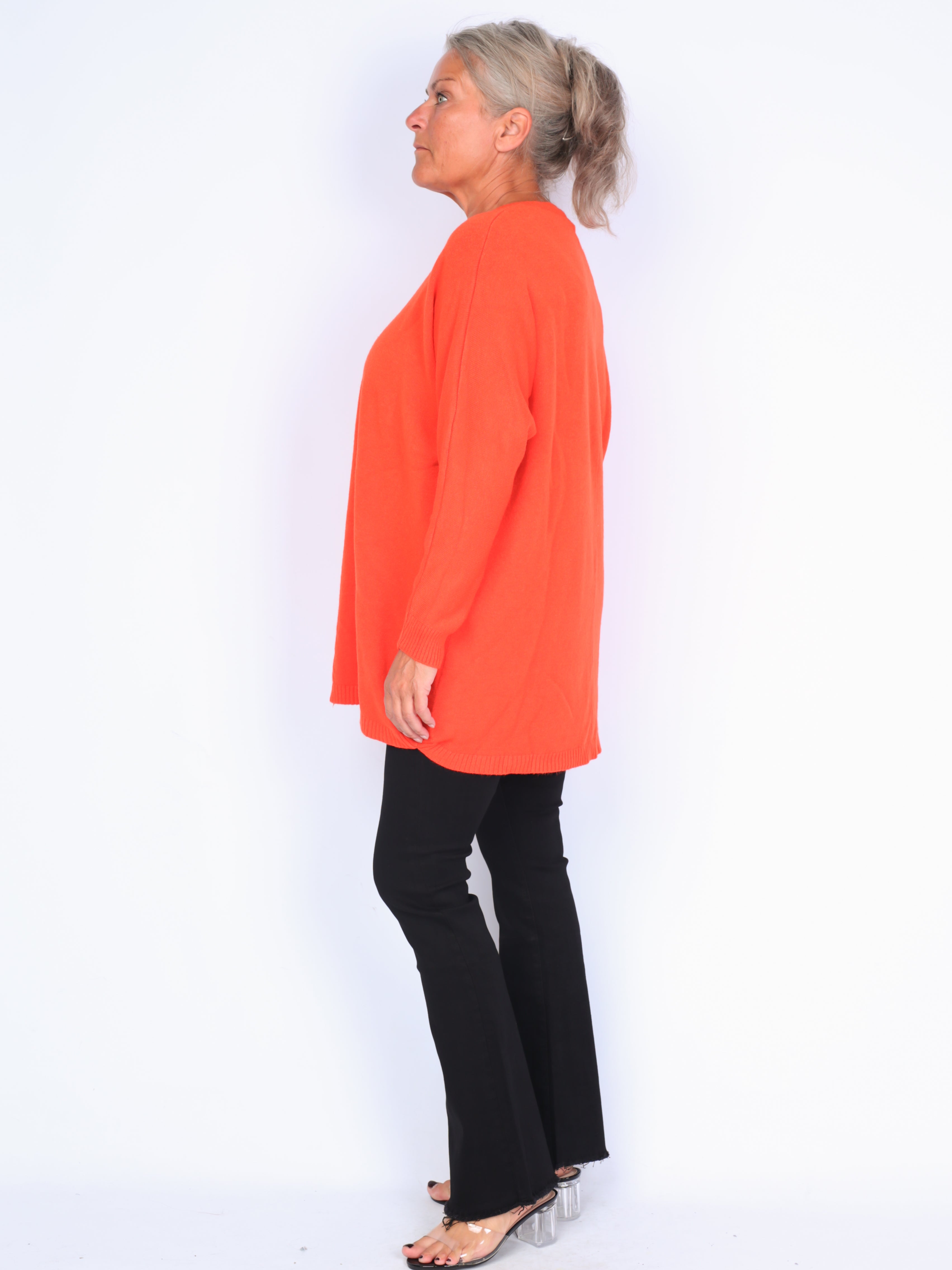 Knitted v-neck blouse Plus Size