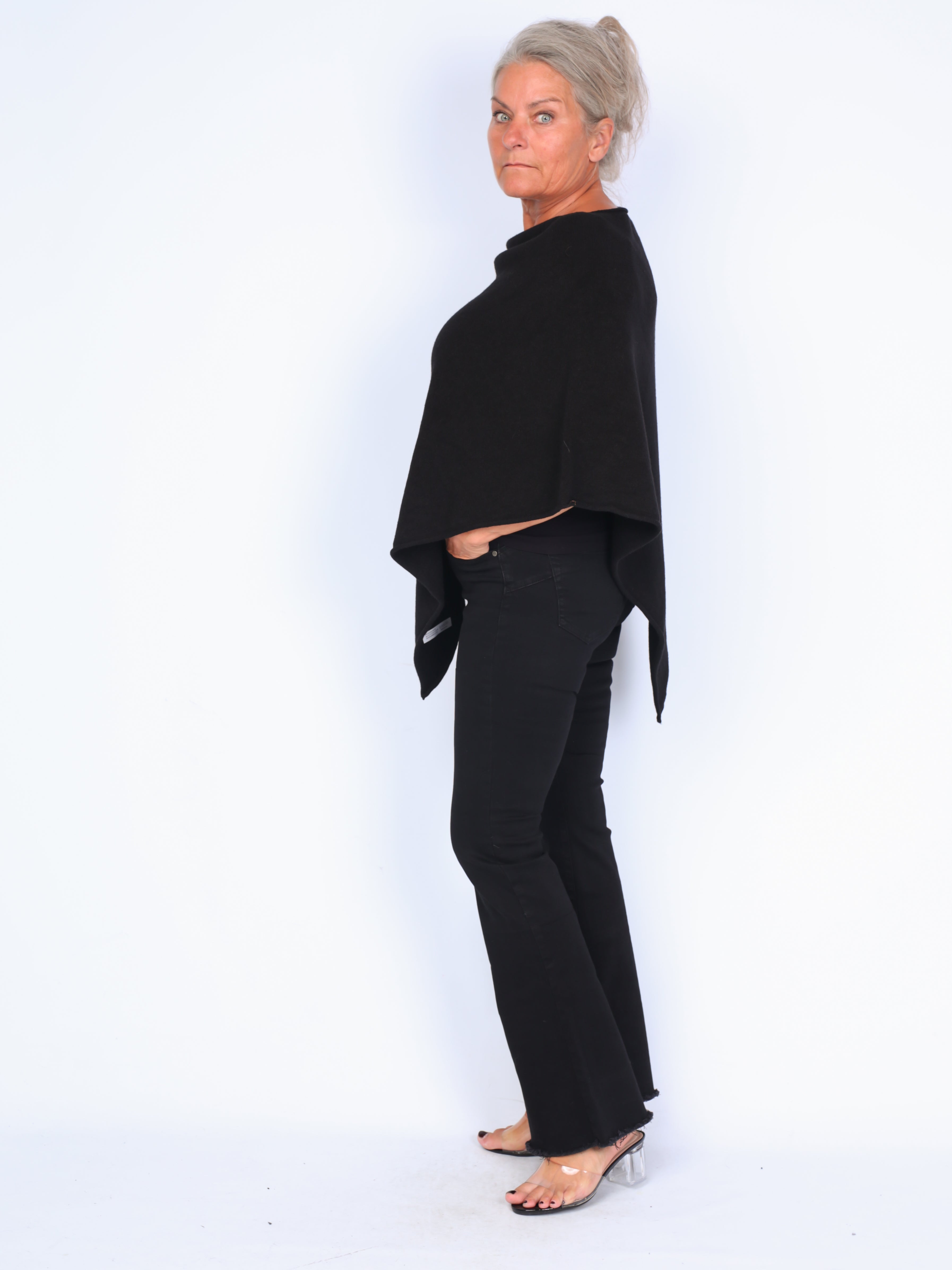 Classic knitted poncho