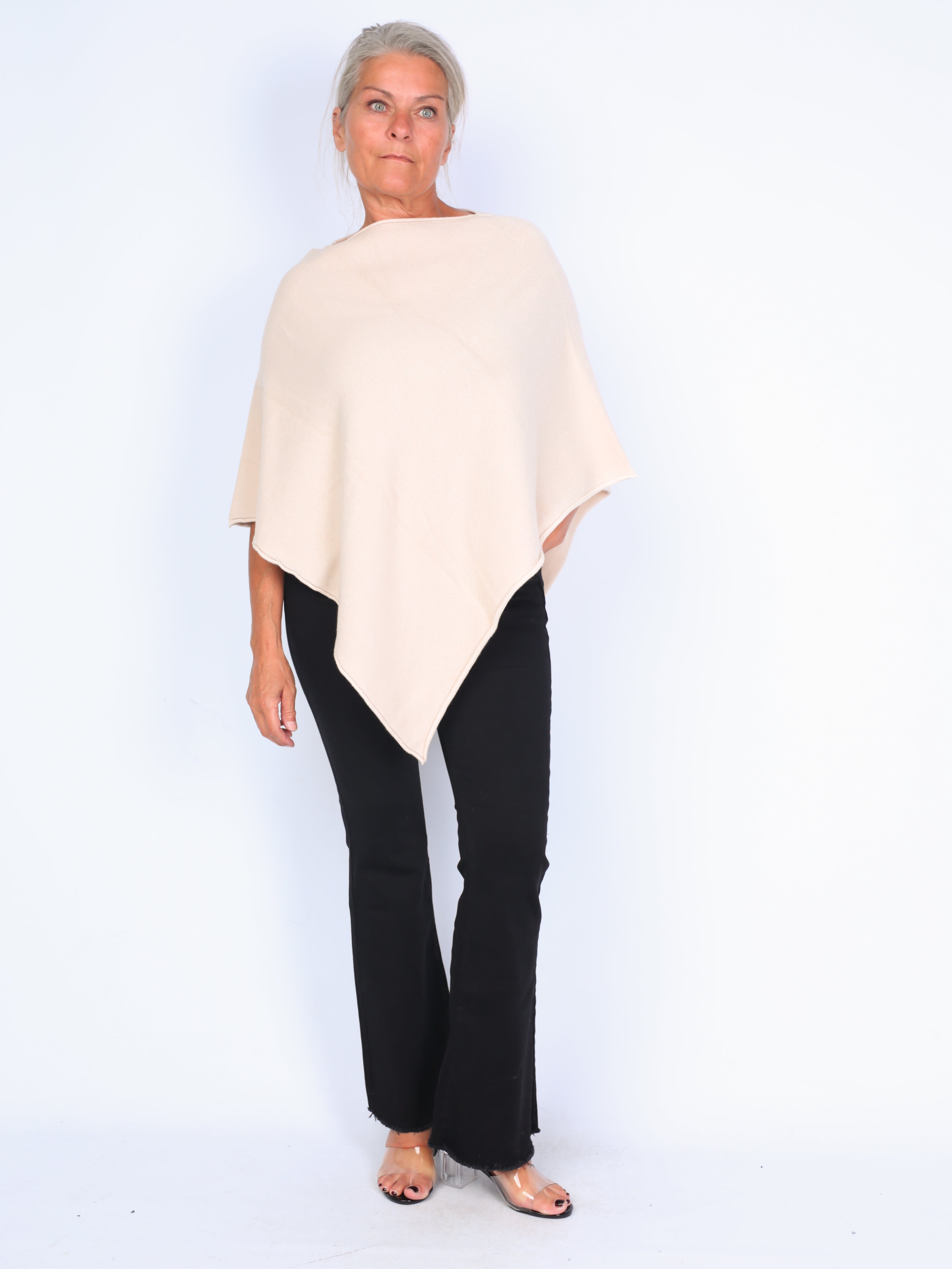 Classic knitted poncho