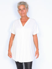 Some t-shirt with v-neck cream