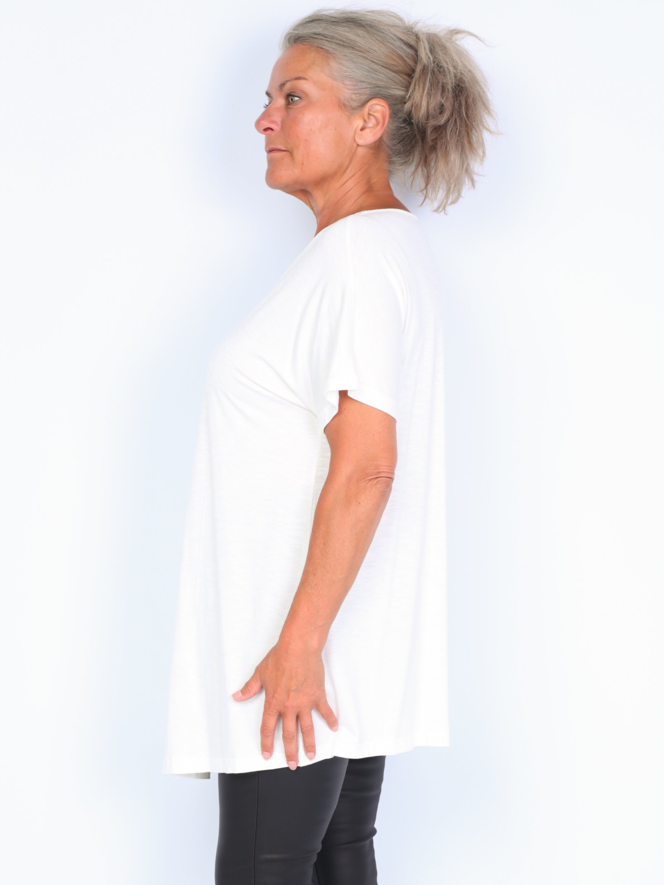Some t-shirt with v-neck cream