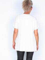 Some t-shirt with v-neck cream