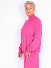 Knitted sweater with high neck