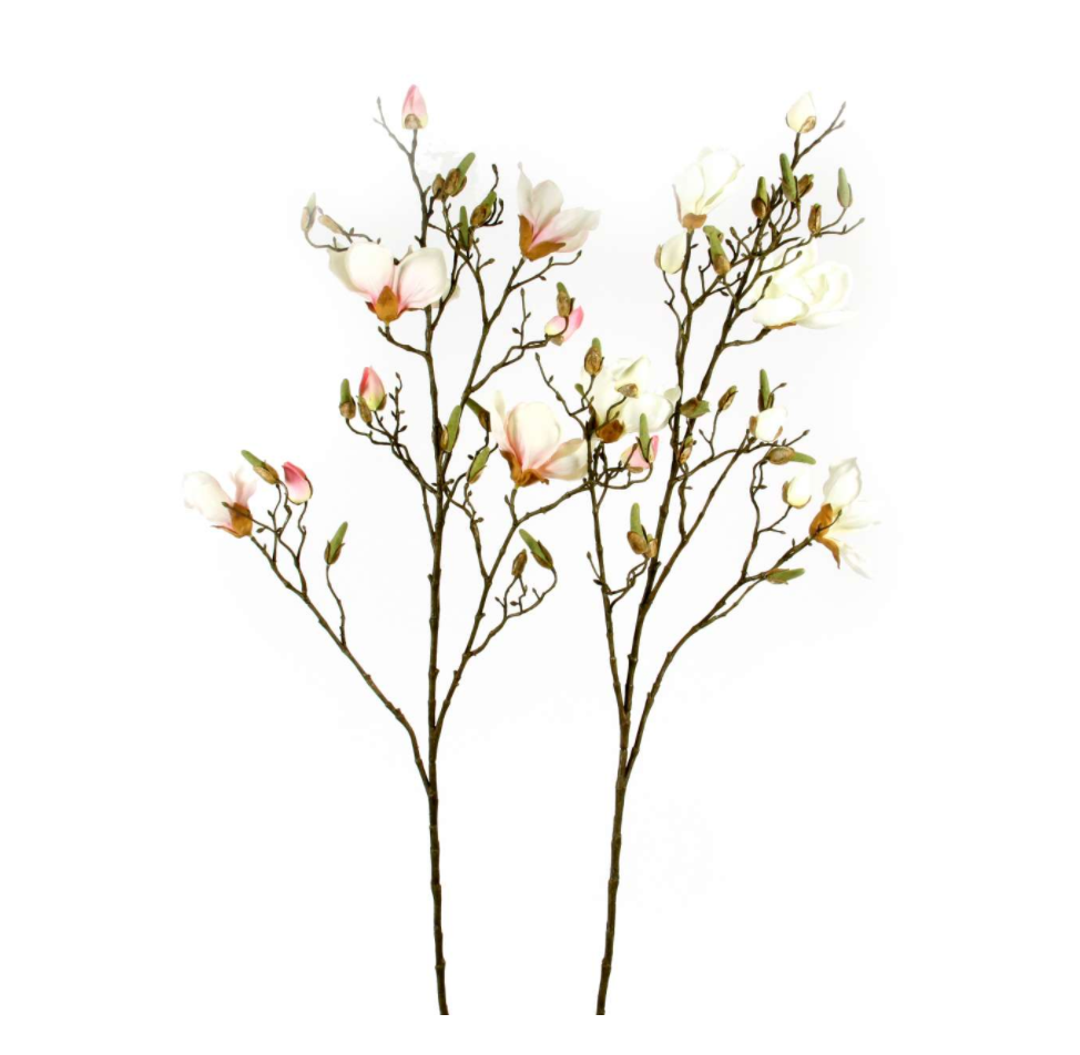 Magnolien 109 cm – Hvid kunstig gren med blomster