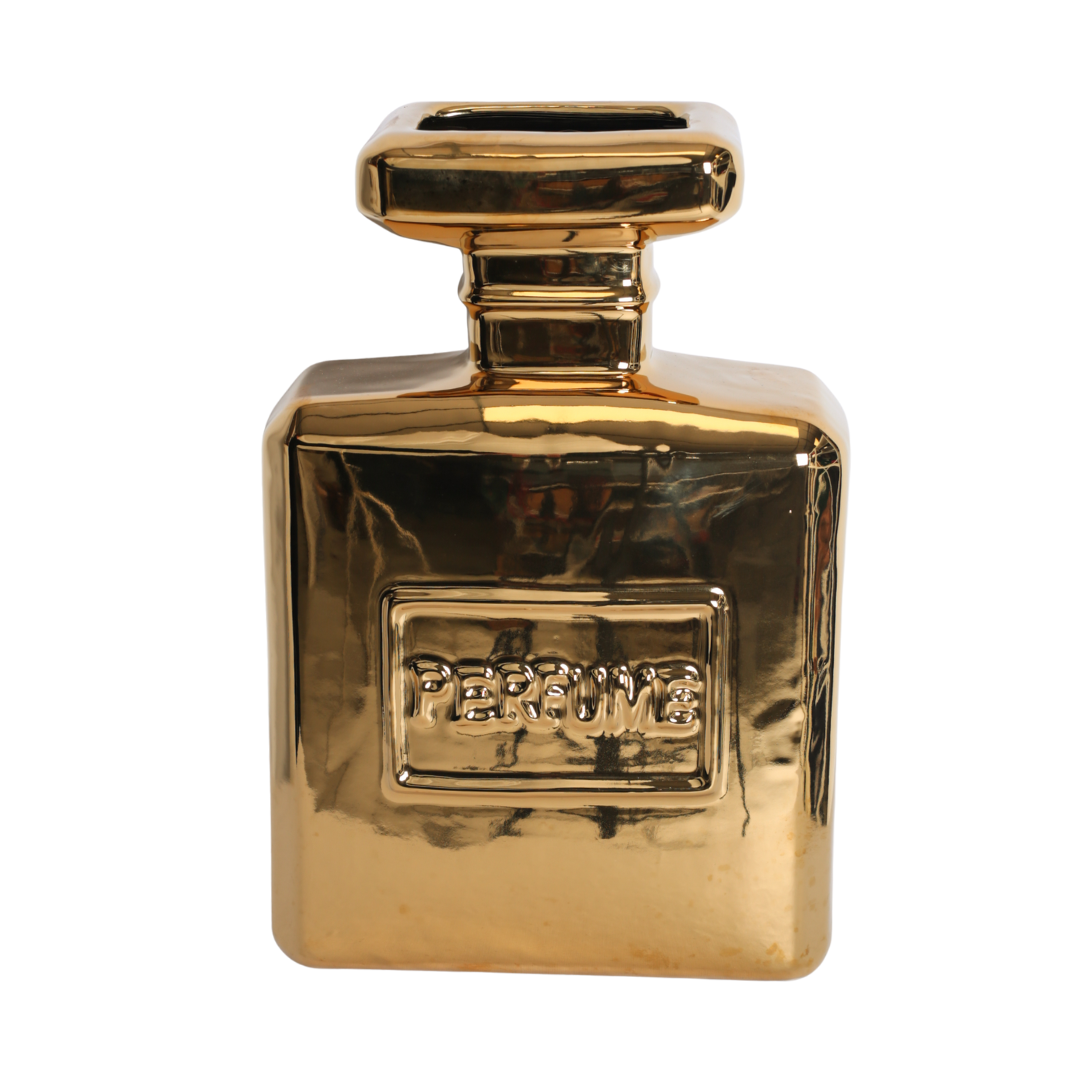 Vase formet som parfumeflaske guld