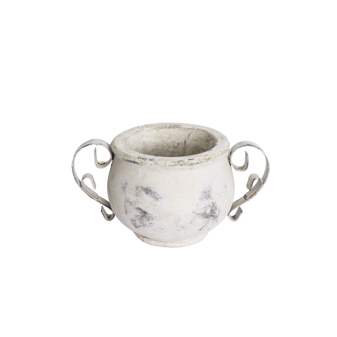 Topf Valo, cream white, Ceramic, 20x14x11 cm