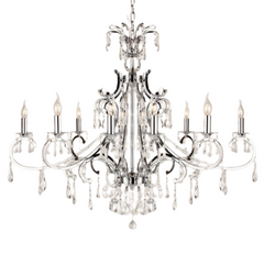 Hanging lamp Luzia 10 lichts oval + pegel knstallen clear gloss chrome