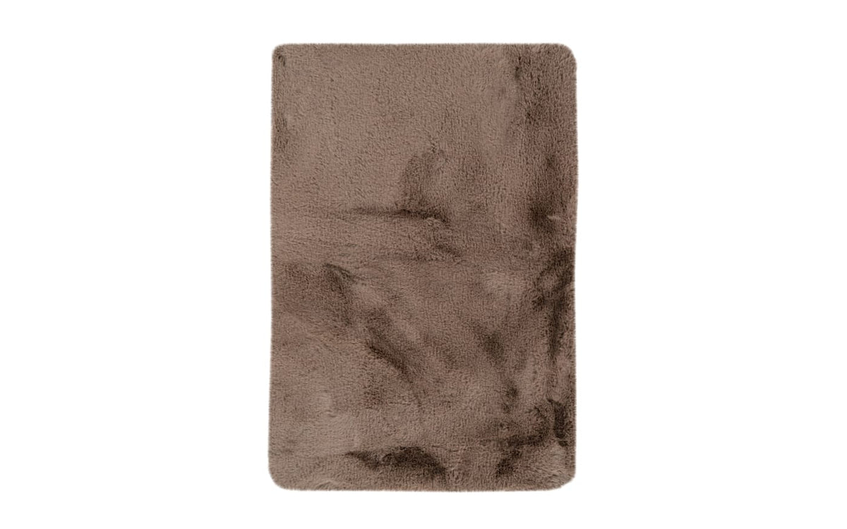 Bademåtte i imiteret pels brun – 65 x 100 cm