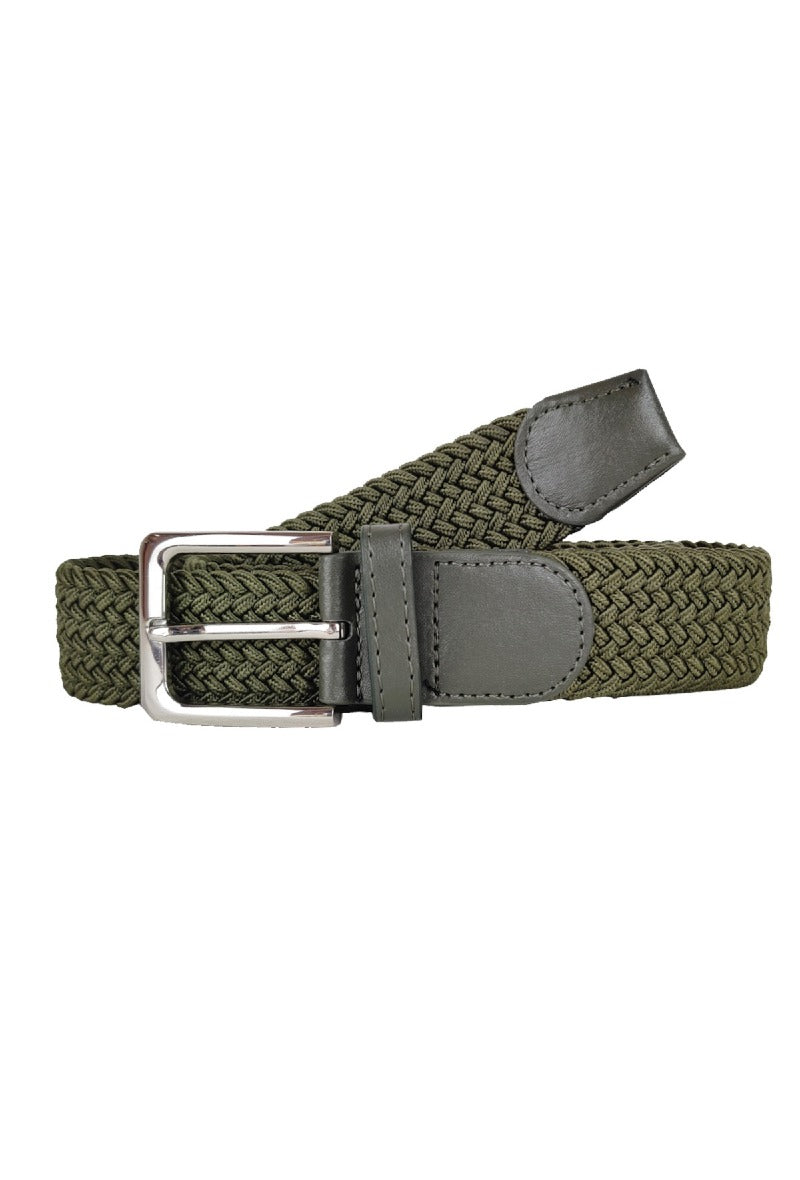 Elastic belt with silver closure