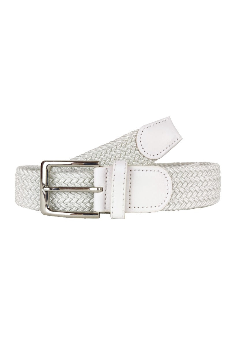 Elastic belt with silver closure