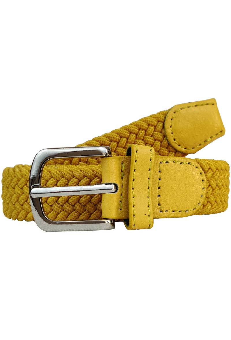 Elastic belt with silver closure