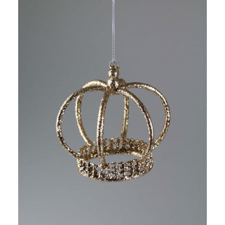 Krone Gold Glas 13 cm – Elegant Julepynt i Guld