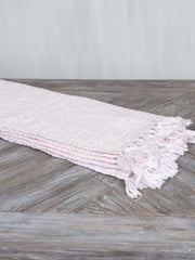 Stikket Plaid med kvaster 130x170 cm rosa