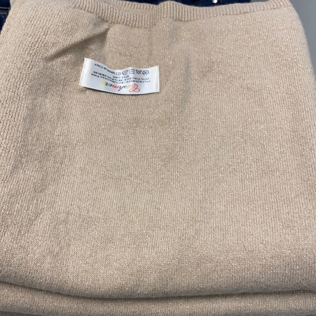 Cashmere stola med glimmer beige