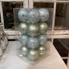 16 Glassballs 80mm Oyster Grey