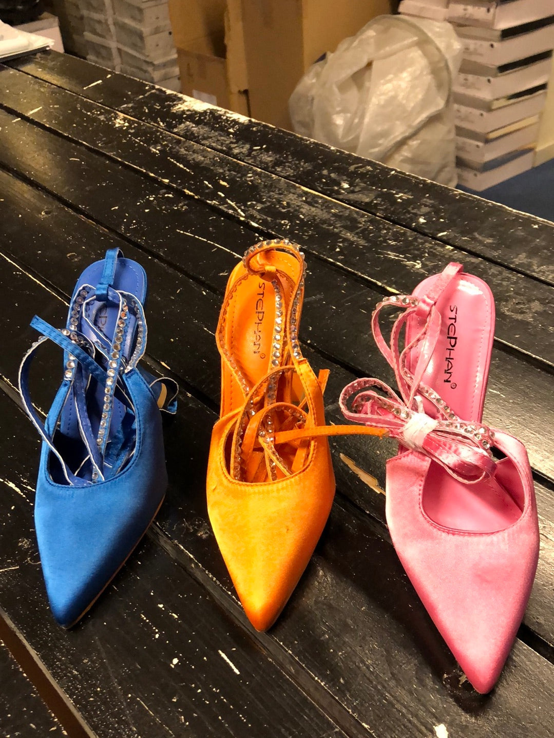 Stilettos with a wide heel