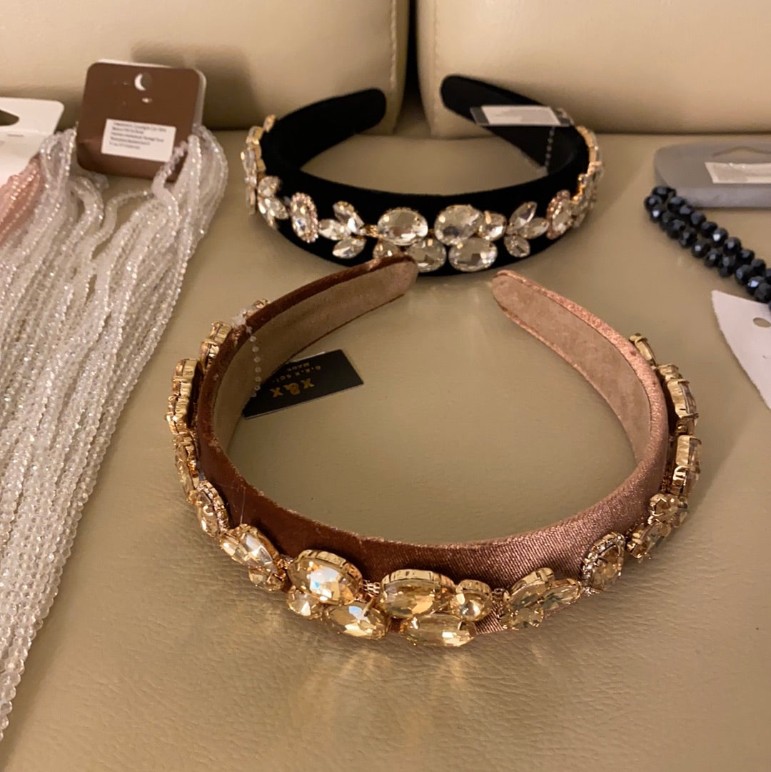 Hair band with bling velor