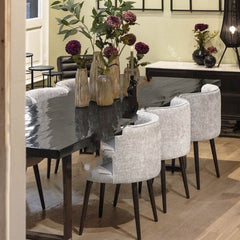 Dining table recycled. wood black highgloss IR legs 300x100x76