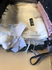 Celly - Cashmere Scarf With Rabbit Fur Army Green
