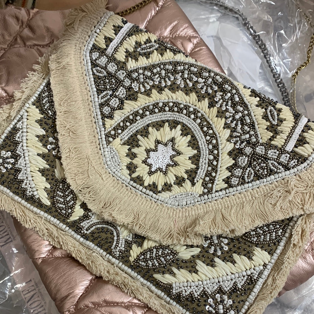 Boheme crossbody taske beige by Krone 1