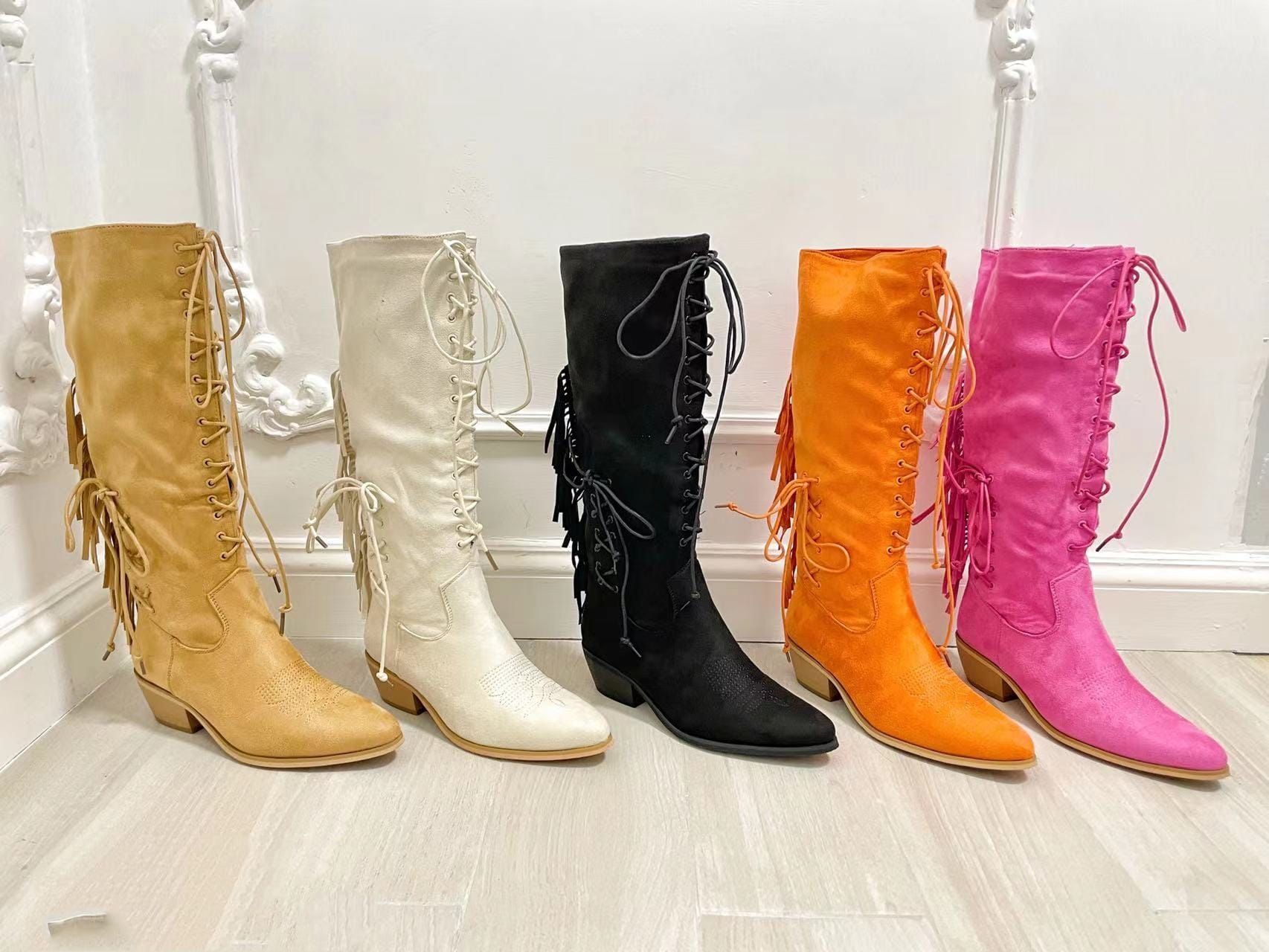 Cowboy boots with fringe