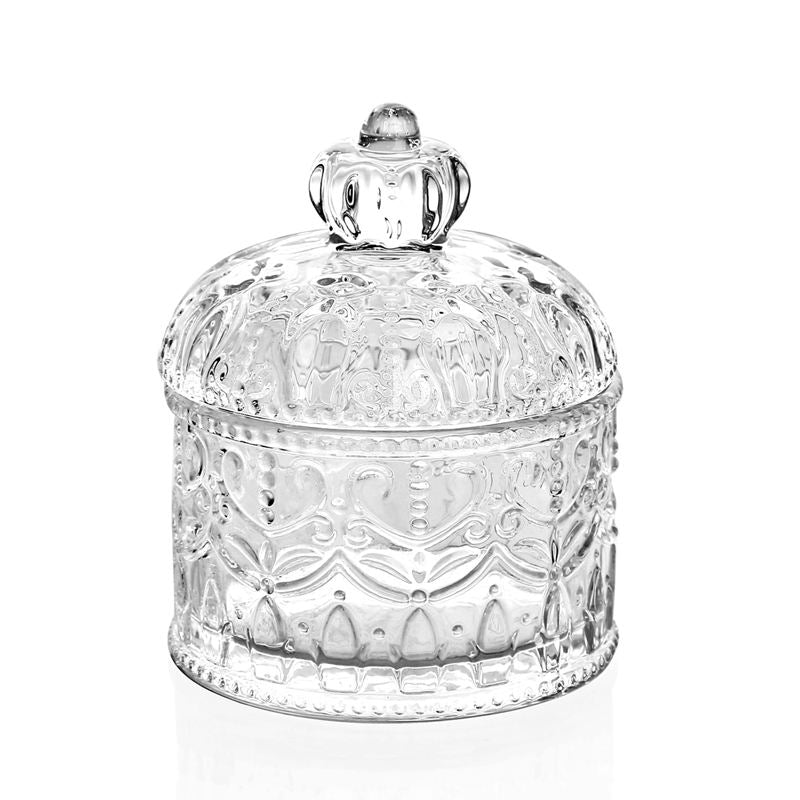 Jar med krone 9x11 cm Glas