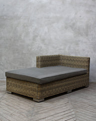 Lazice Lounge, Sofa two split, Gray Cushions, Weatherproof wicker