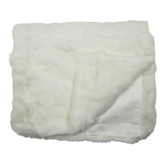 White rabbit fur plaid 130x180cm